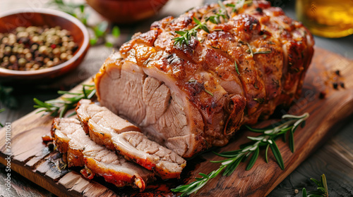 Oven roasted pork photo