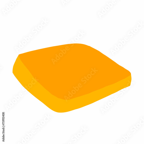 Crispy fried fish cutlet in cartoon flat style. Vector illustration isolated on white background. Food, cooking. For burgers, menu, ingredient, posters, logo, restaurant, food delivery.