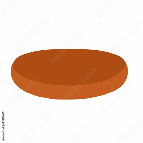 Crispy fried pork cutlet in cartoon flat style. Vector illustration isolated on white background. Food, cooking. For burgers, menu, ingredient, posters, logo, restaurant, food delivery.