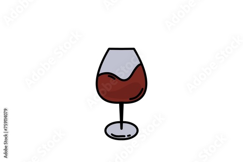 Red wine glass icon illustration