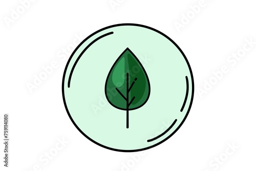 Green trea leaf icon illustration. Environment conservation concept