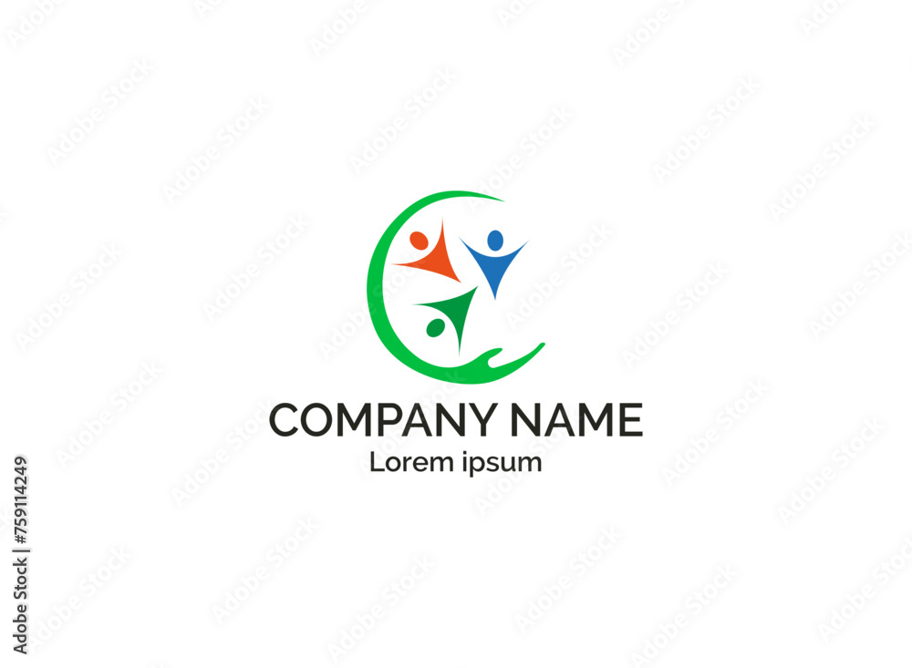 Community, network and social logo design Community, network and social logo design