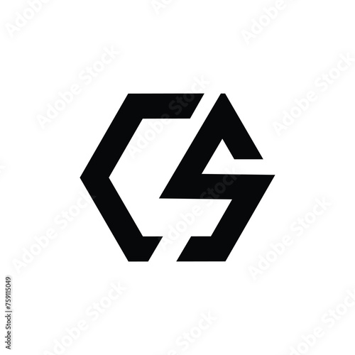 Letter CS or SC hexagon shape creative polygon monogram business logo