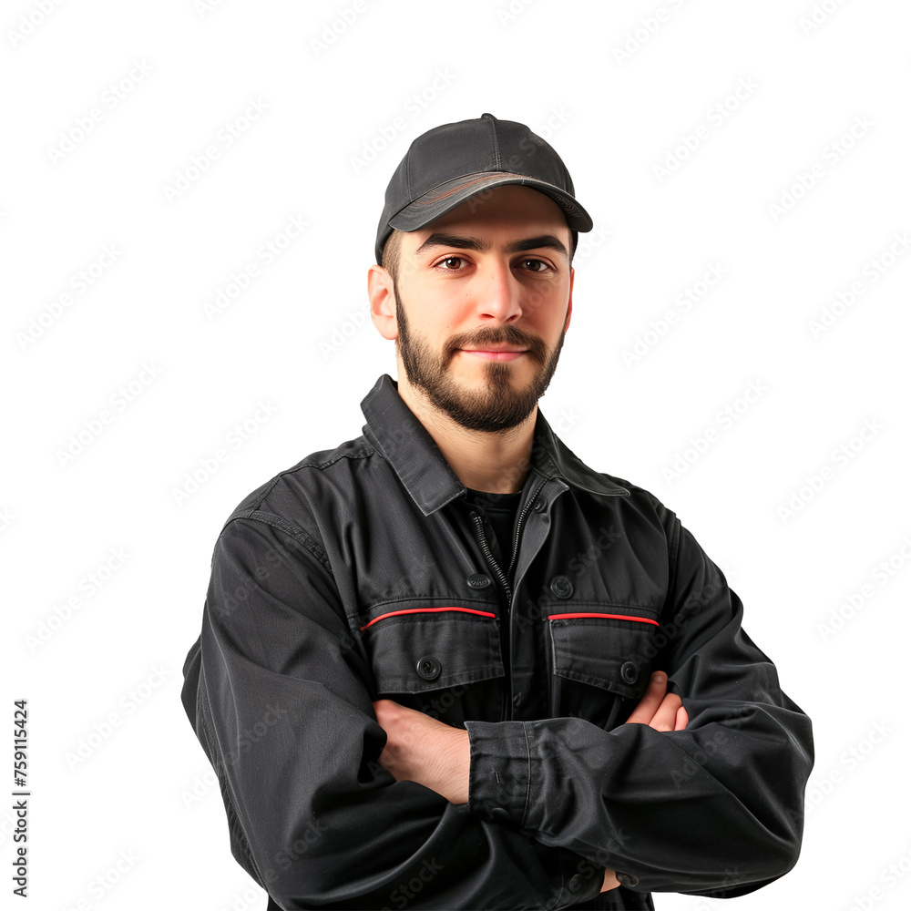 Obraz premium Professional handyman with construction tools on transparent. House renovation.