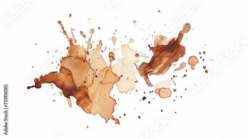 Coffee stains isolated over white background.
