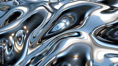 Sleek chrome textures with fluid reflections  for a futuristic and clean background