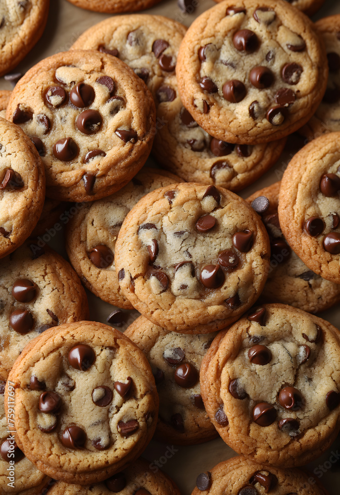 Freshly Baked Chocolate Chip Cookies Close-up Freshly Baked Chocolate Chip Cookies Close-up