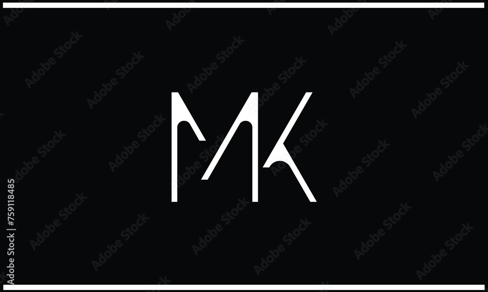 KM, MK, K, M, Abstract Letters Logo monogram KM, MK, K, M, Abstract Letters Logo monogram