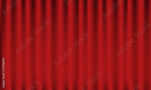 Empty stage with red curtains for theater, scene, and circus. Vector illustration