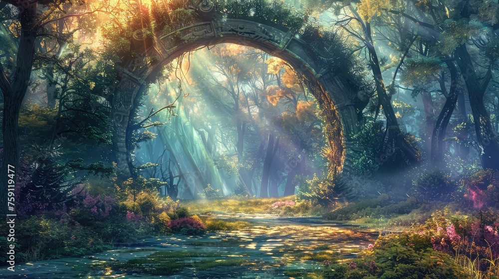 Fototapeta premium Portal to another world. Passage to another universe.
