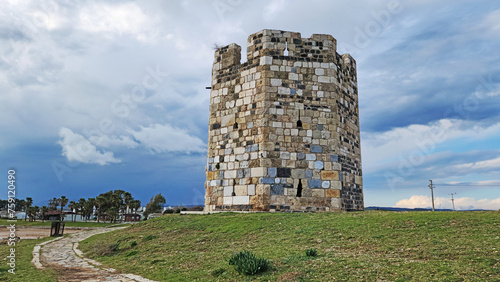View of the east walls of the Suleiman Tower in Yumurtalik in the eastern Mediterranean Sea photo