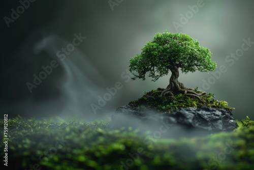 miniature landscapes, fog, bonsai, biodiversity 