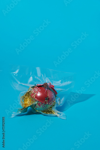 vacuum bag with some different christmas ornaments photo