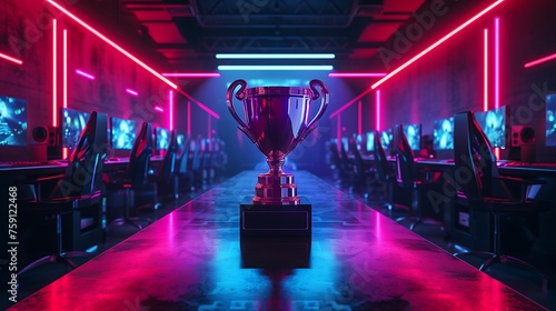 a visual representation of the esports champion's trophy photo