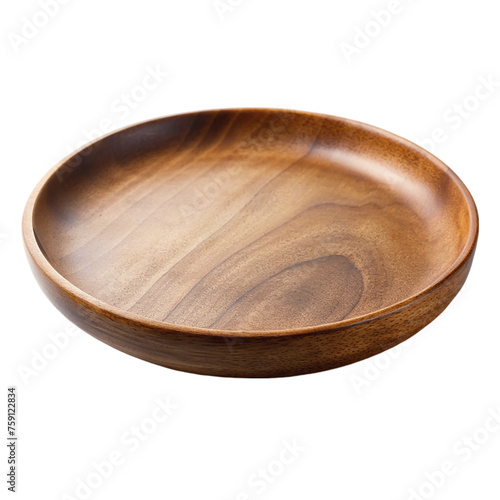 Empty wooden plate. isolated on transparent background.