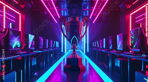 a visual representation of the esports champion's trophy 