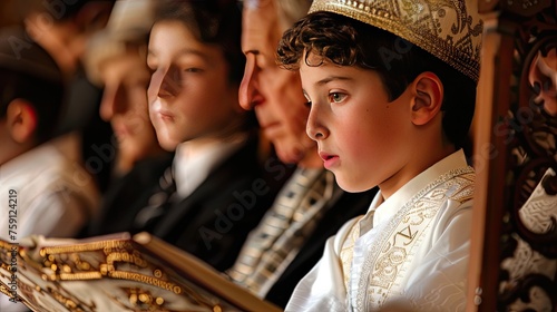 Orthodox Jews teaches little son the hebrew alphabet.