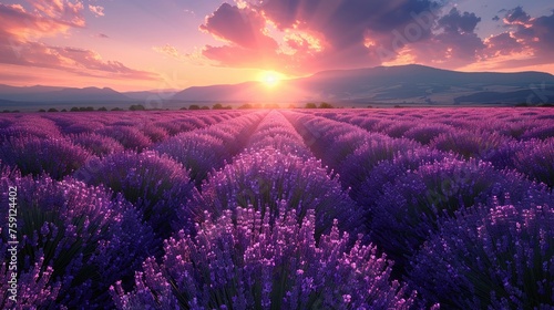 Lavender patterns stretch to the horizon