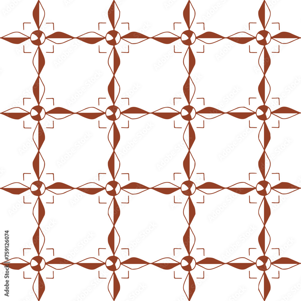 Fototapeta premium vector seamless pattern of squares, waves, lattice in Moroccan style, floral print