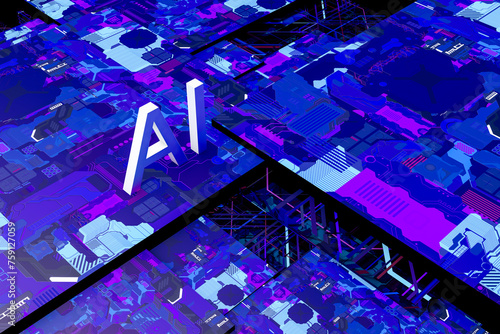 Ai technology concept in digital abstract background