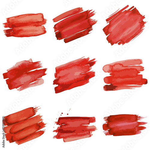 Rote Wasserfarben Pinselstriche: Vektorgrafik Illustrationen photo