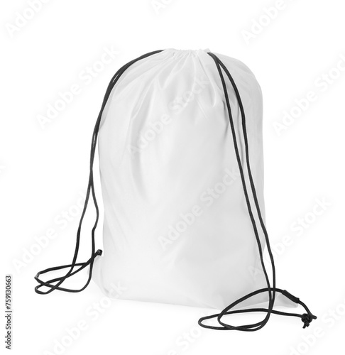 One beautiful drawstring bag isolated on white