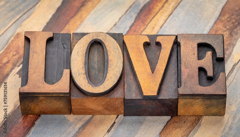 Generated image of love word made of wood Generated image of love word made of wood