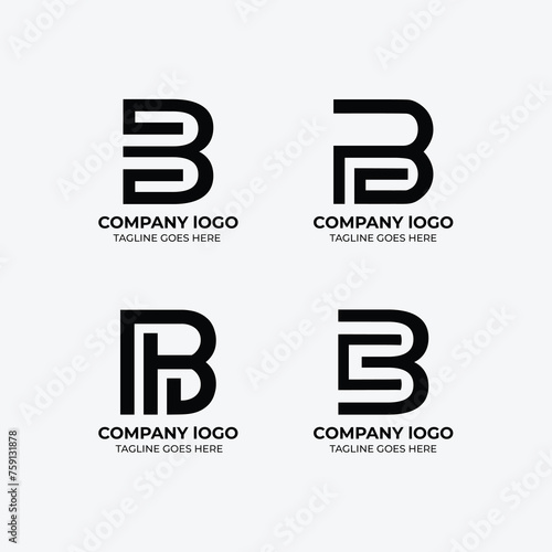 B logo set flat design
