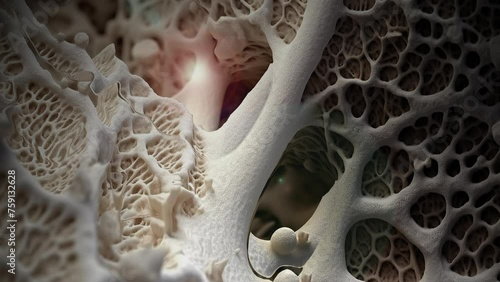animation of osteoporosis bone micro structure photo