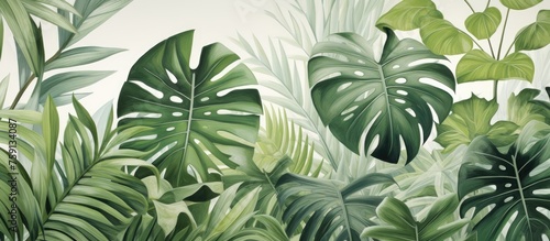 Interior Design Artwork with Tropical Leaf Theme © Vusal