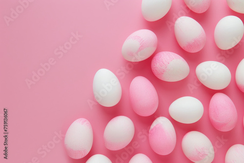 Dreamy Pop Art, Minimalist Eggs in White and Pink