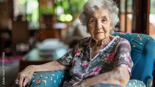 nursing home, grandmother in a wheelchair photo