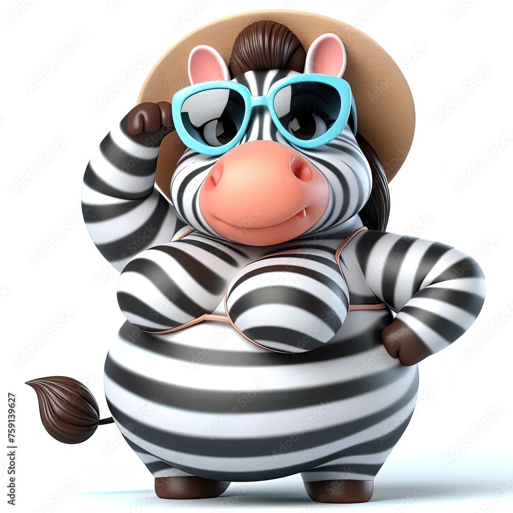 Naklejka premium Sexy plus size animal model cartoon