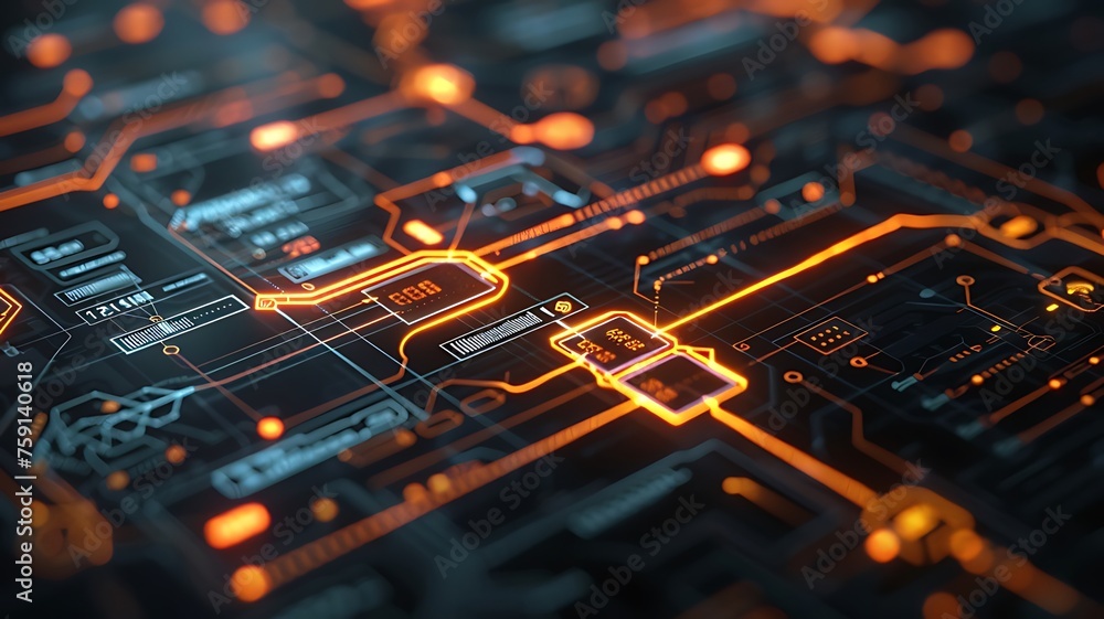 Futuristic big data. High-tech digital screen displaying data flow diagram of code, glowing connections and labels software development or AI technology background. Data abstract illustration. Futuristic big data. High-tech digital screen displaying data flow diagram of code, glowing connections and labels software development or AI technology background. Data abstract illustration.
