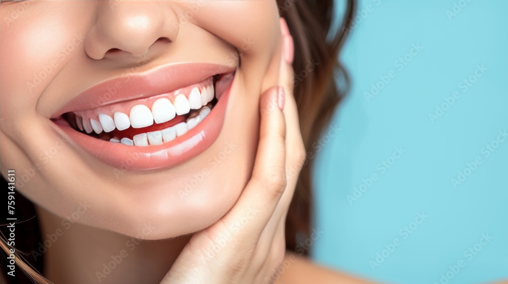Beautiful white teeth and smiling face of a female Beautiful white teeth and smiling face of a female