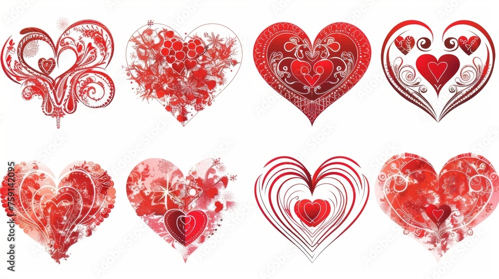 Artistic vector illustration of heart with intrinsic delicate detailed patterns Artistic vector illustration of heart with intrinsic delicate detailed patterns