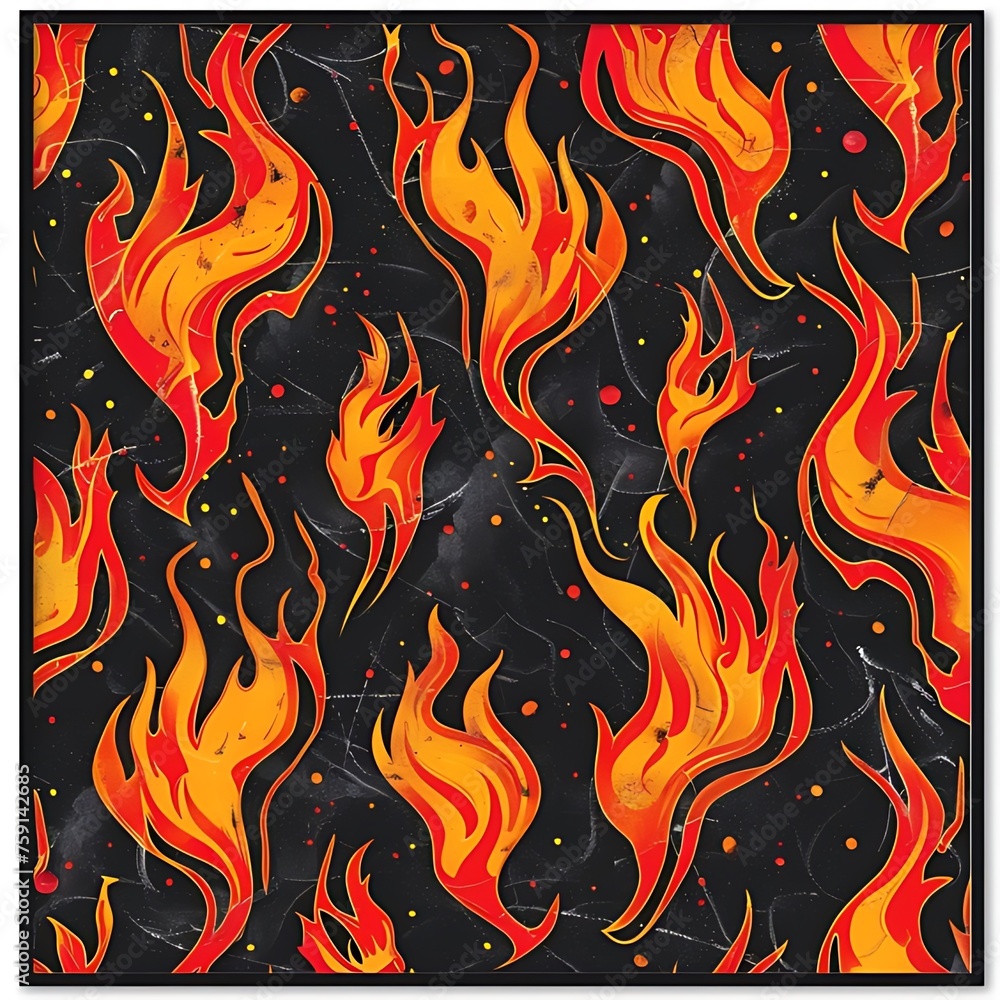 Fire pattern. Seamless pattern with fire flames Fire pattern. Seamless pattern with fire flames