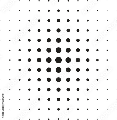 Vector Illustration of the pattern of black dots on white background