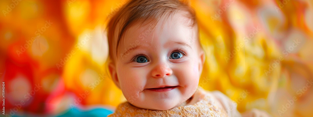Portrait of a baby with big eyes. Selective focus. Portrait of a baby with big eyes. Selective focus.