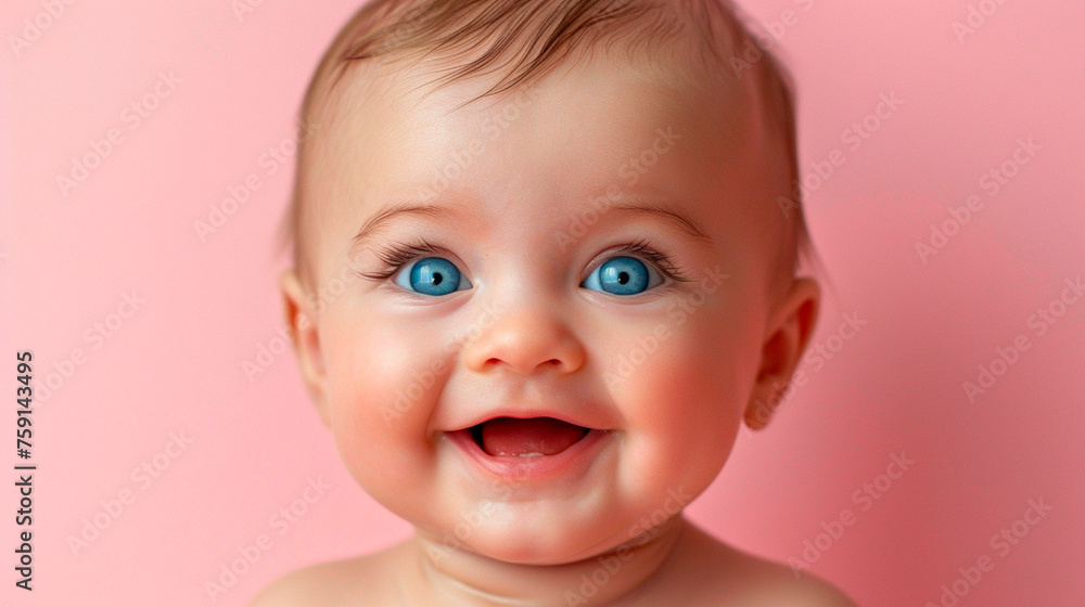 Portrait of a baby with big eyes. Selective focus. Portrait of a baby with big eyes. Selective focus.