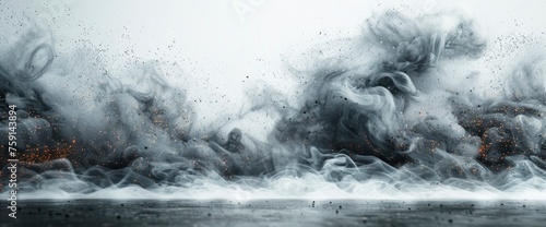 Art Black Smoke On White Background, Background, Background Banner