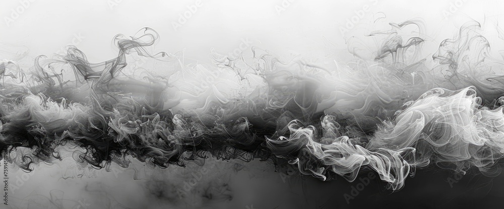 Black Smoke On White Background, Background, Background Banner