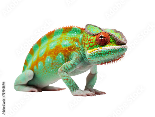 a green and orange lizard
