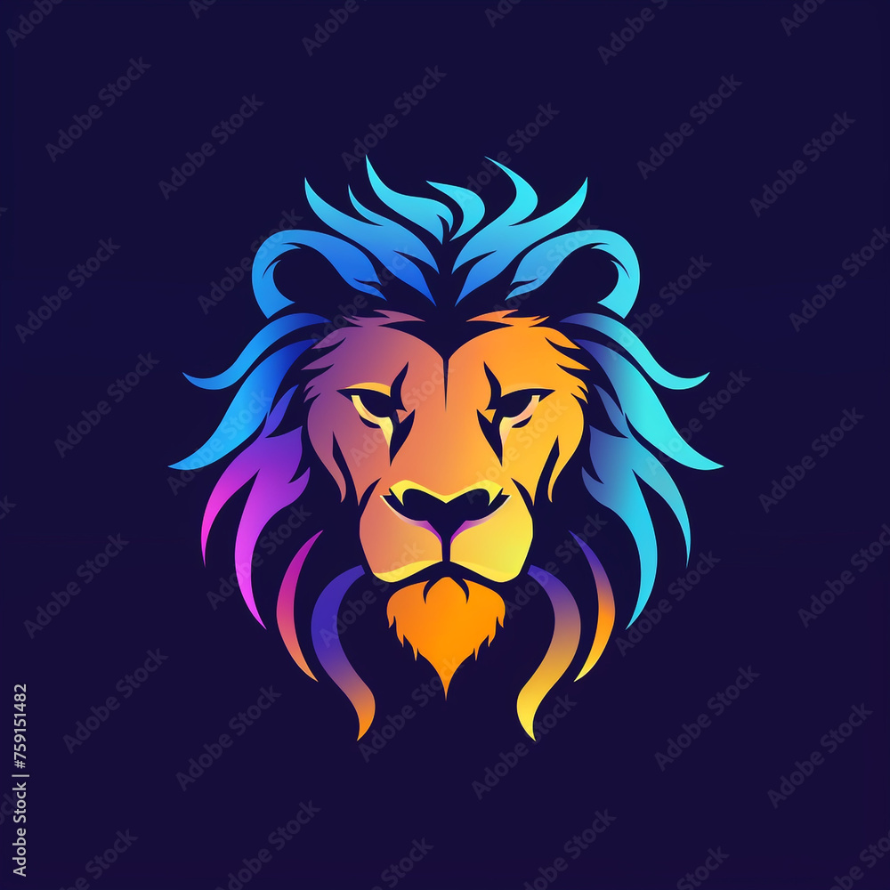 Fototapeta premium lion logo сreated with Generative Ai