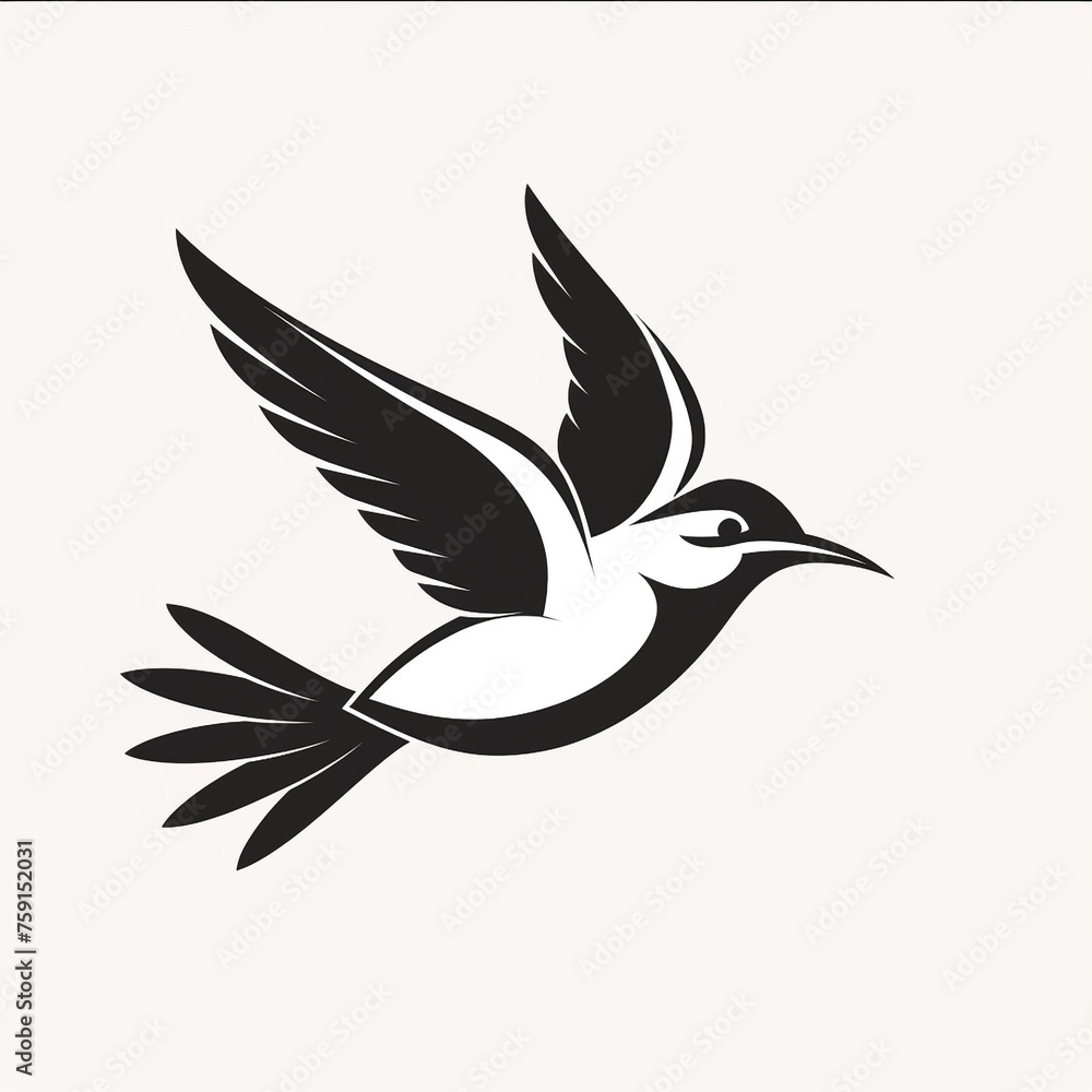 bird logo isolated on white сreated with Generative Ai bird logo isolated on white сreated with Generative Ai