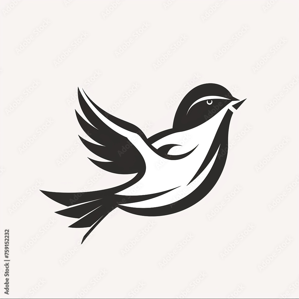 Fototapeta premium bird logo isolated on white сreated with Generative Ai