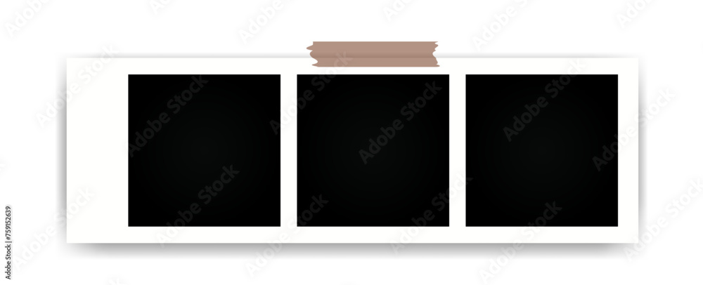 Black empty realistic Photo Frame Mockup on white background. Photography album template. Blank Image for memory on scrapbook Black empty realistic Photo Frame Mockup on white background. Photography album template. Blank Image for memory on scrapbook