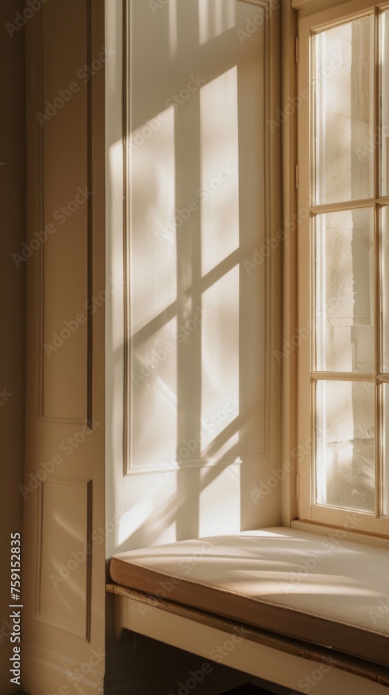 Fototapeta premium Light beige with fading window shadows