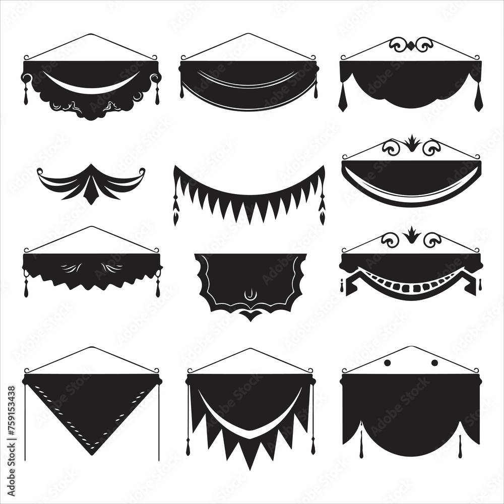A black silhouette Retro banner set
A black silhouette Retro banner set