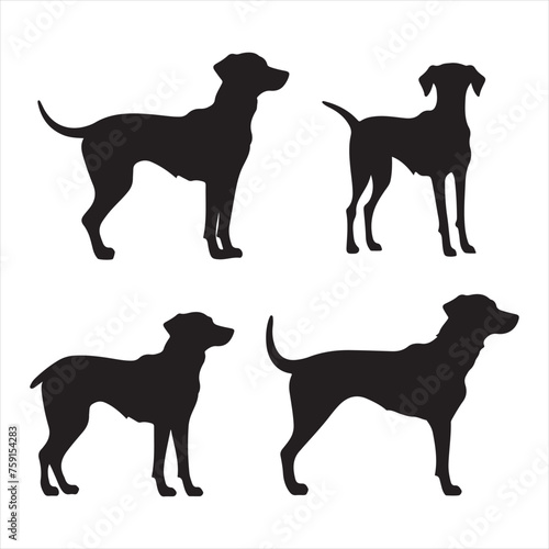 A black silhouette Milo dog set 